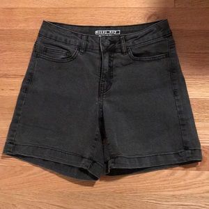 Dark Gray High Waisted Mom Shorts
